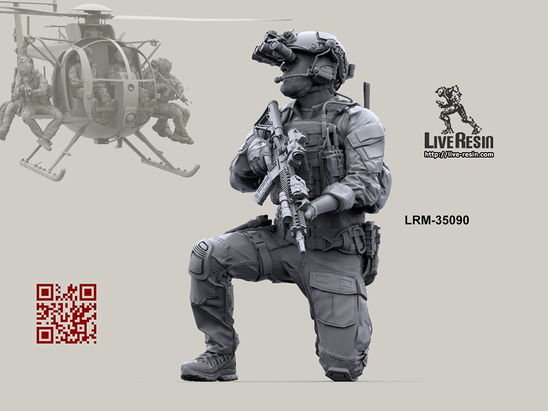 LRM35090 Боец СОФ/МАРСОК  в панорамных очках ночного видения - 1 Live Resin