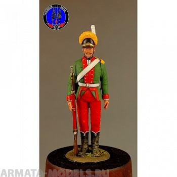 ОП.60.041 Фигура из белого металла  Рядовой мушкетёрского полка, с 1786 по 1796 год. Россия 