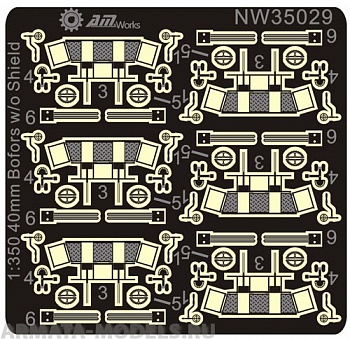 NW35029 WWII USN 40mm Bofors Quad Mounted (Without shield)(6Quad Mounts)