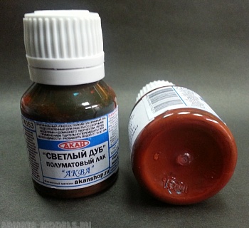 74053 Цветной лак, универсальный “Светлый дуб” полуматовый лак “Аква” 10мл