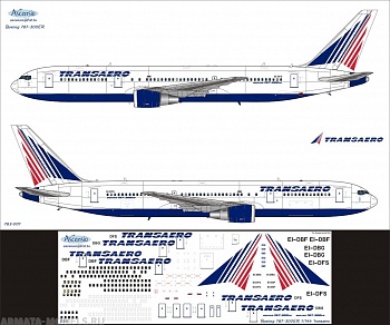 763-001 Декаль для самолета Boeing 767-300ER Трансаэро 1/144