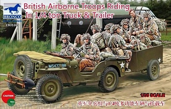 CB35169  British Airborne Troops Riding in 1/4 ton Truck and Trailer