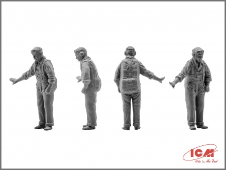 Набор фигурок 48083 Фигуры Пилоты и техники ВВС США (1941-1945) ICM