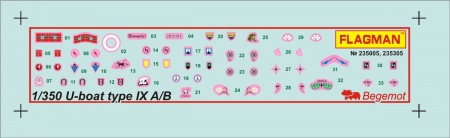 235305F Германская подводная лодка тип IX A/B Profi Set Флагман