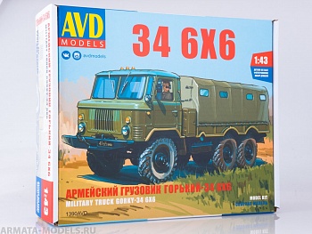1390AVD Сборная модель Армейский грузовик ГАЗ-34 6x6
