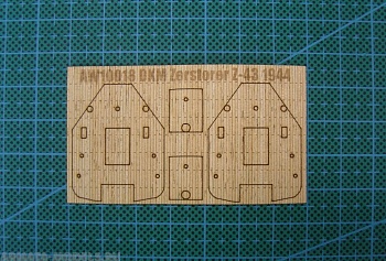 AW10018 Деревянная палуба для DKM Zerstorer Z-43 1944