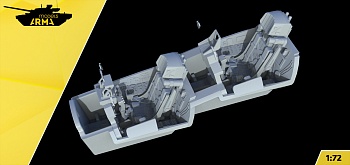 AM7253 Кабина (интерьер) Су-27УБ для модели фирмы Звезда 7294