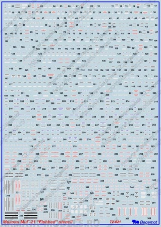 72021 Декаль Микоян МиГ-21 технические надписи