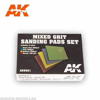 AK9021 Шлифовальная губка Mixed Grit Sanding Pads Set 800 grit.4units