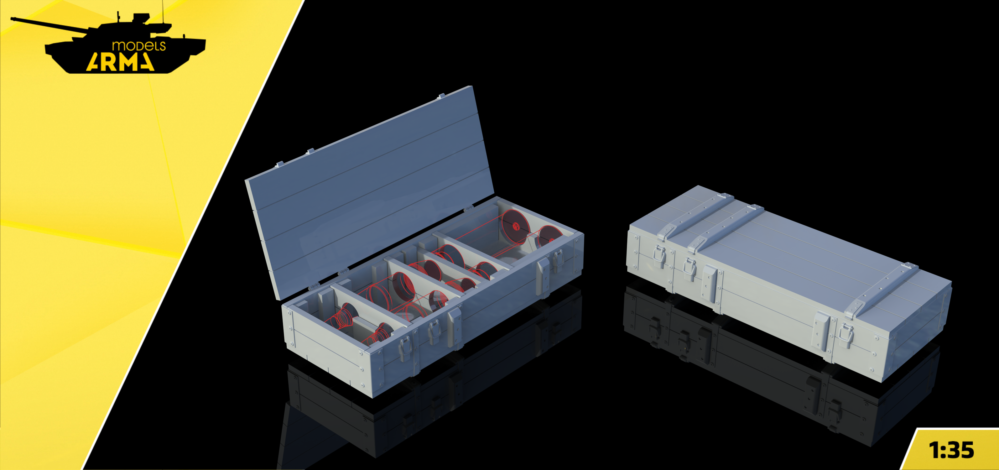 AM35856 Миниатюра Ящик пустой для снарядов 122мм 1 шт.