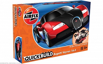 J6020 QUICKBUILD Bugatti Veyron - Черный\Красны