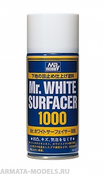 B511  Краска-грунтовка в металлических баллончиках т.м. MR.HOBBY  Mr.WHITE SURFACER 1000 170мл