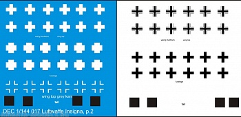 DEC1/144-017 Декаль 1/144 немецкие опознавательные знаки