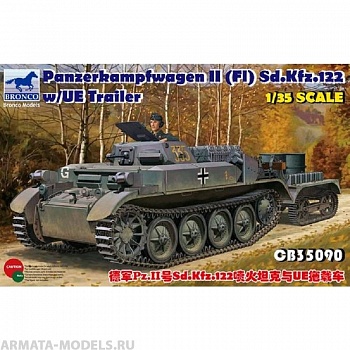 CB35090 Танк PzKpfw.II(F) Sd.Kfz.122 w/UE Trailer (Bronco Models) 1/35