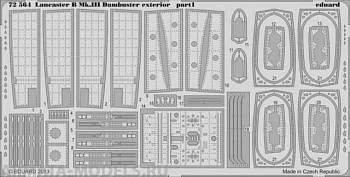 72564 Фототравление Lancaster B Mk.III Dambuster exterior   для модели фирмы Airfix