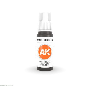 AK11112 Краска акриловая Grim Brown 17ml