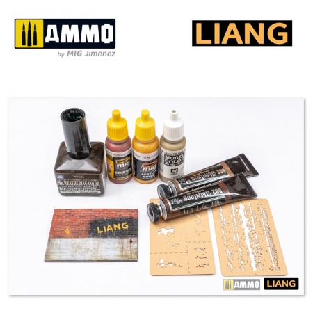 LIANG-0009 Набор трафаретов Chipping Effects Airbrush Stencils