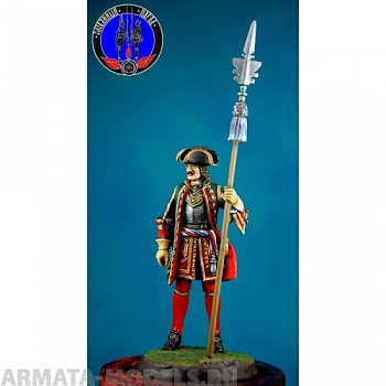 ОП.60.011 Фигура из белого металла  Обер-оф. лейб-гв. Преображенского п.1704-1712 гг