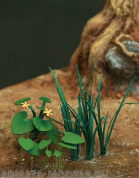 GL057gn Marsh Marigold and calamus Green