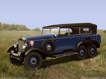 35532 Typ G4 (W31) с раскрытым тентом Германский пассажирский автомобиль II МВ