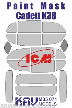 KAVM35071 Окрасочная маска на остекление Kadett K38 (ICM 35478, 35480)