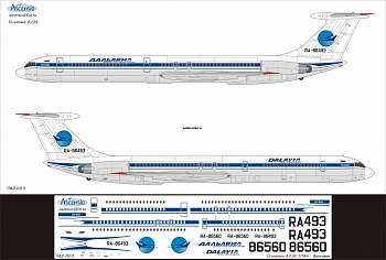 I62-003 Декаль для самолета Ильюшин IL-62M ДальАвиа 1/144